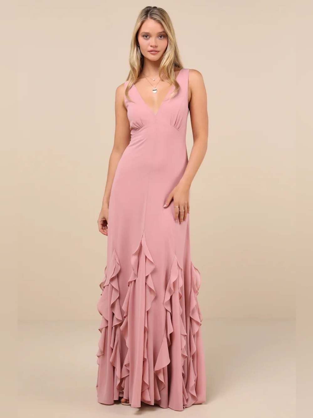 NWT lulus Rose Pink Maxi Dress - Picture 2 of 3